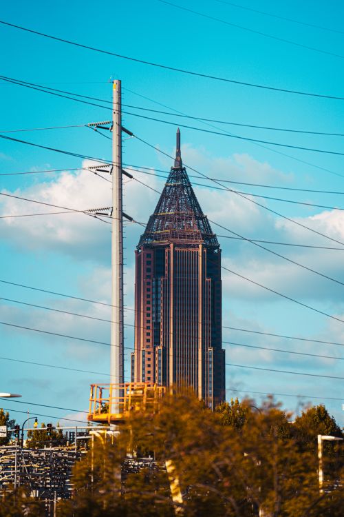 Free Iconic view of Bank of America Plaza against a blue sky in Atlanta, Georgia. Stock Photo