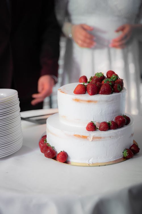 Close-Up Photo of Strawberry Cake