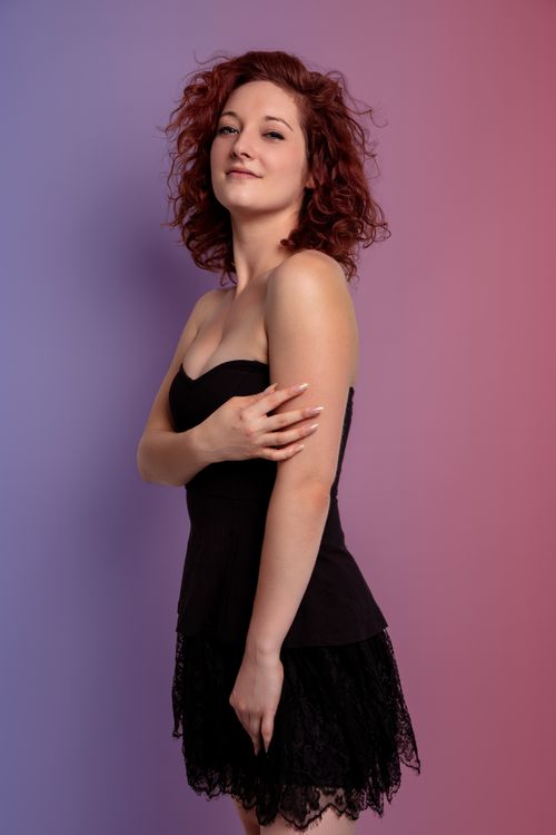 Woman With Red Hair in Black Dress · Free Stock Photo