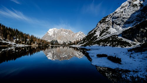 Lake Near Snow Capped Mountain