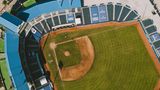 Aerial view of an empty ballpark — photo by Felipe Jim&eacute;nez on Pexels