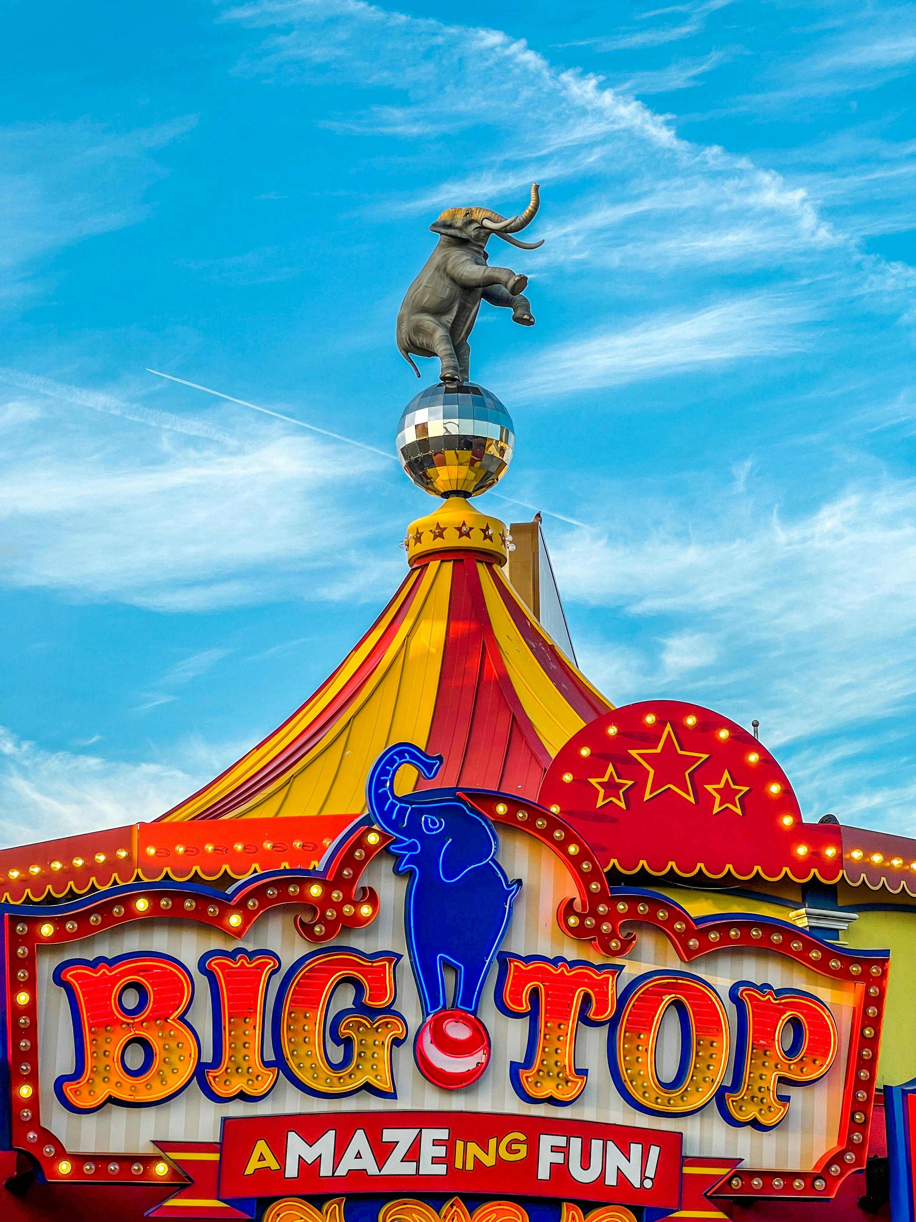 Signage of Big Top Amazing Mirror & Laser Maze · Free Stock Photo