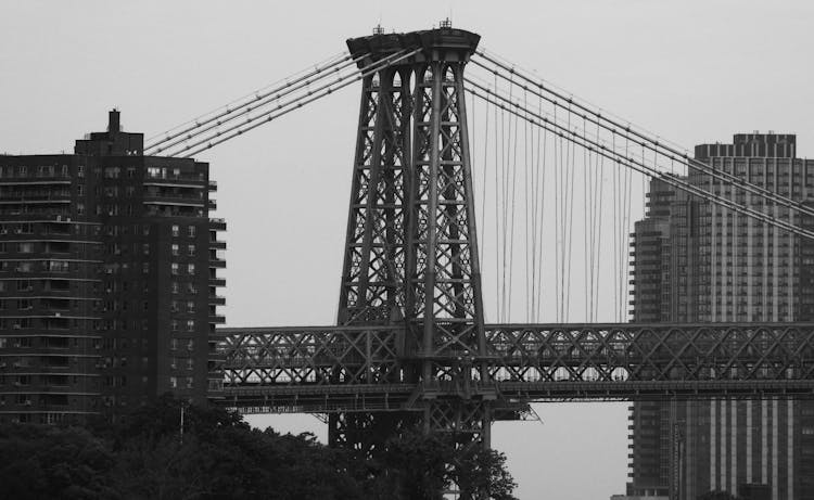 Grayscale Photo Of Bridge 