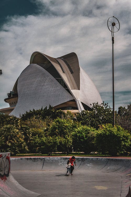 A Skate Park near the Palau De Les Arts Reina Sofia in Valencia