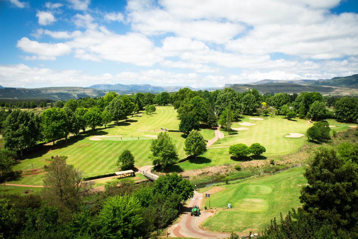 Parcours de golf verdoyant avec fairway et green