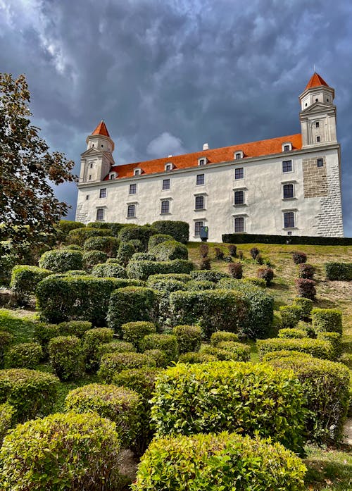 Gratis arkivbilde med bratislava slott, busker, by