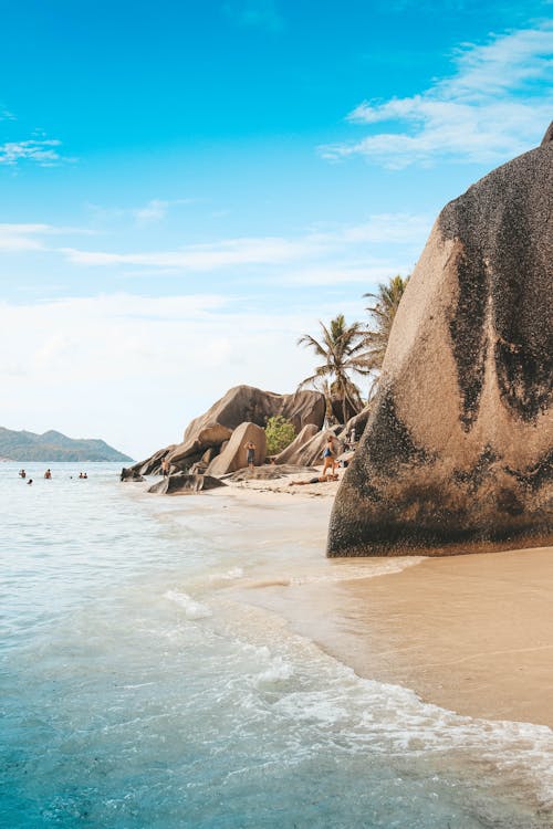 A Beautiful Beach with Big Rocks