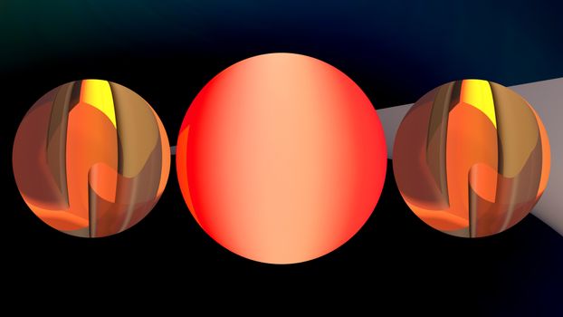 Vibrant abstract depiction of colorful spheres with a dark background.