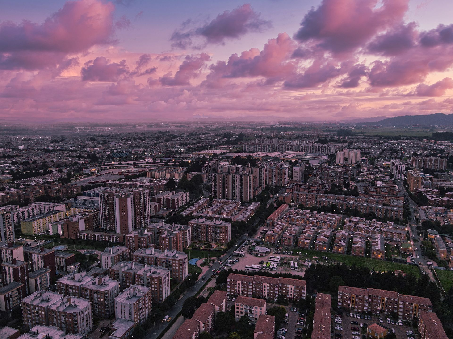 Residential District Cityscape at Dawn
