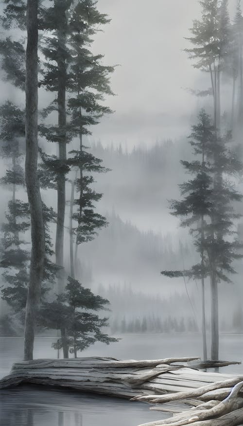 Grey Woodland Lake