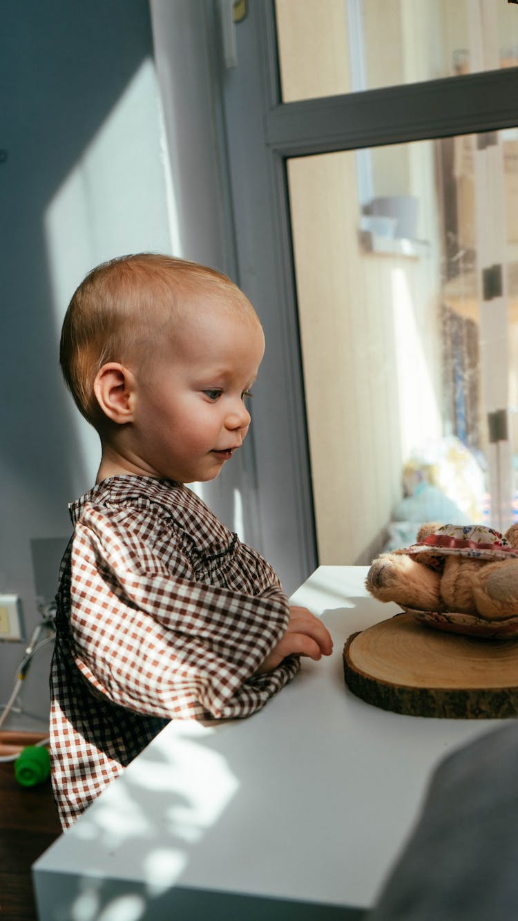 Side View Of A Cute Baby