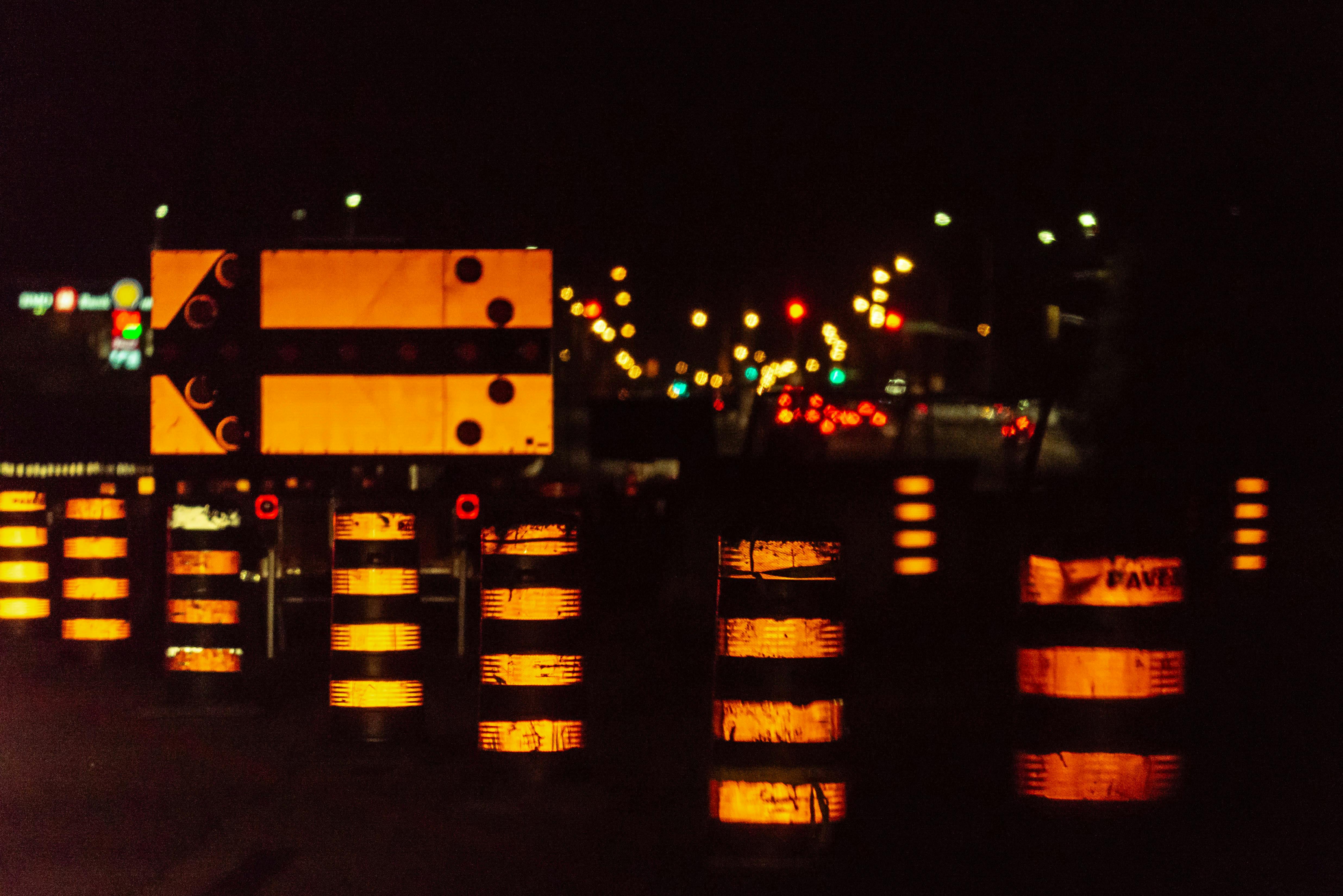 Free stock photo of cones, night, orange