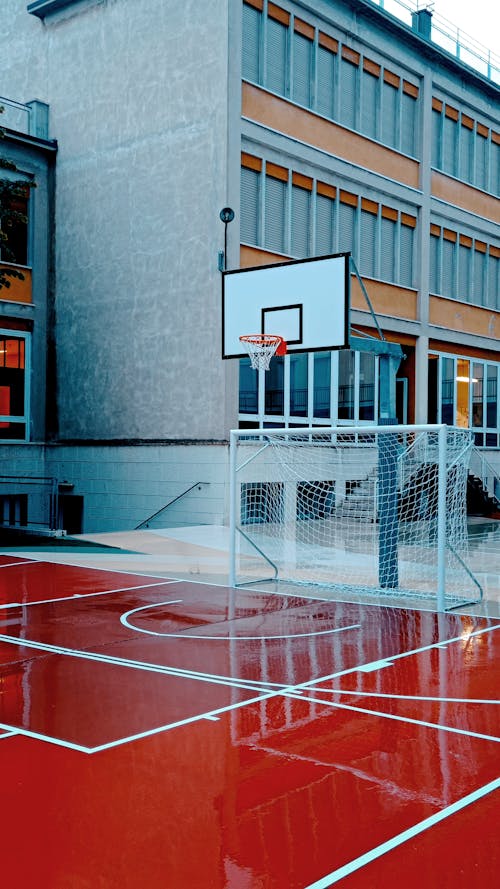 Basket potası, Basketbol sahası, dikey atış içeren Ücretsiz stok fotoğraf