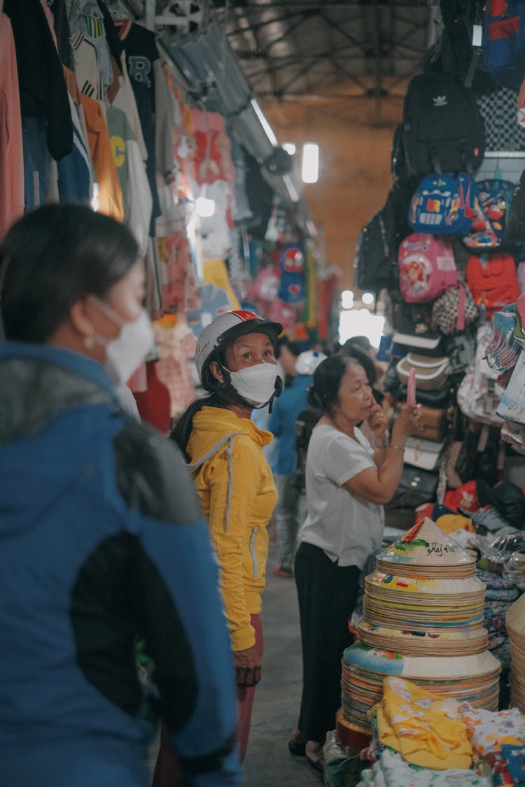 People In A Market During The New Normal Stage