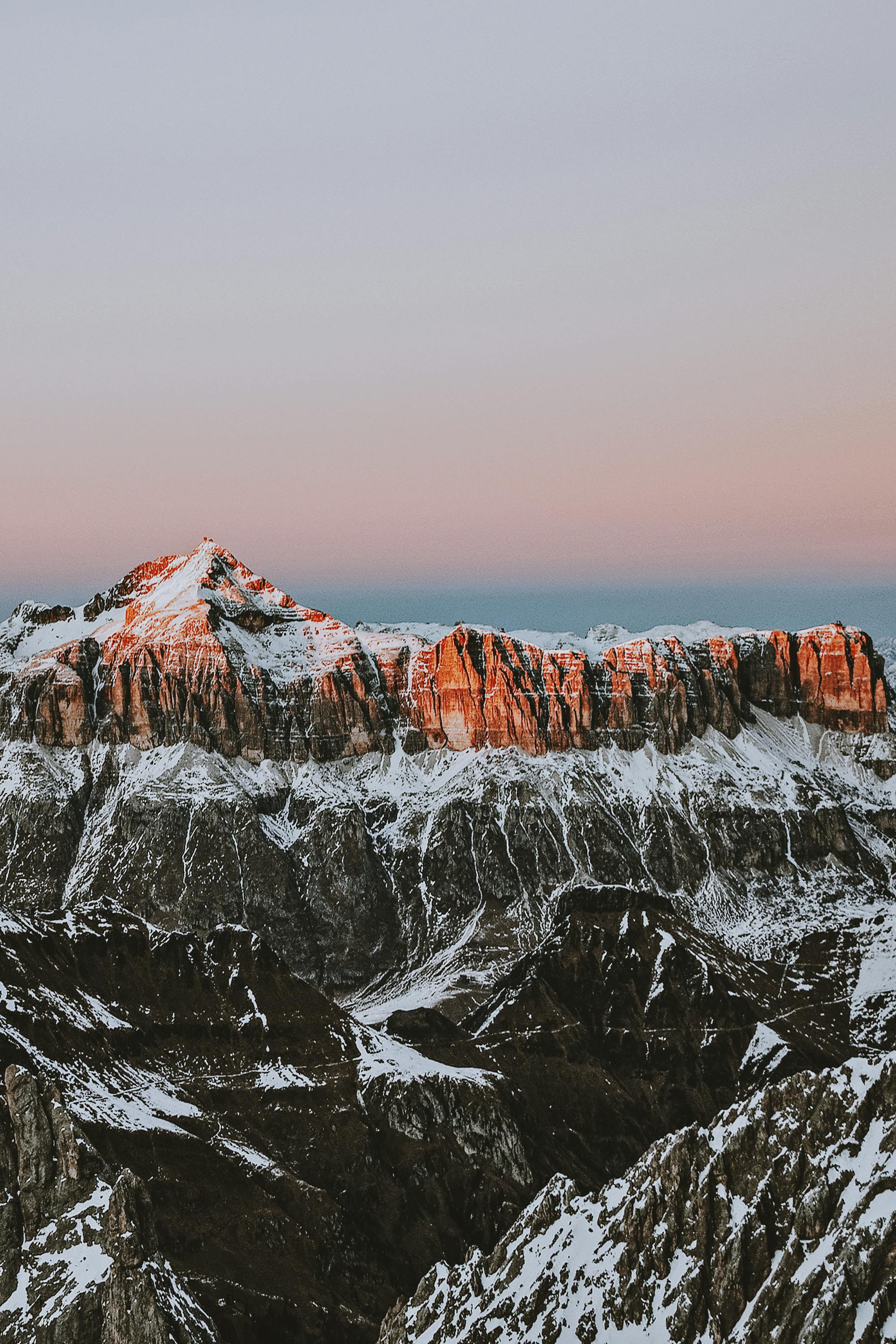 photography of mountain during sunrise