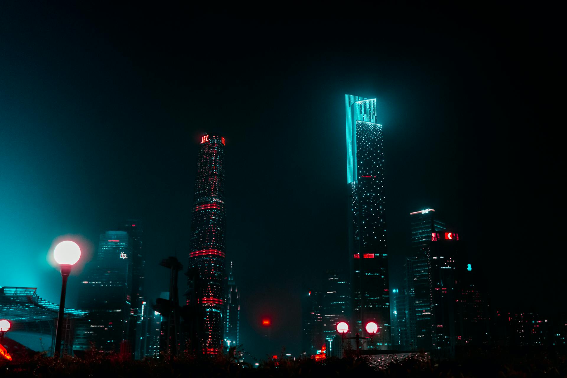 High-rise Buildings During Nighttime