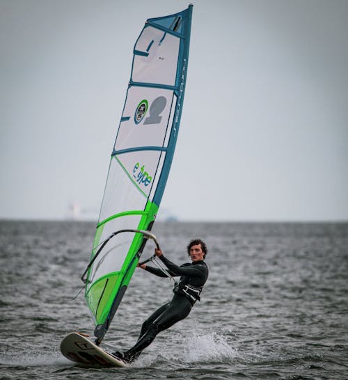 A Man Doing Windsurfing 