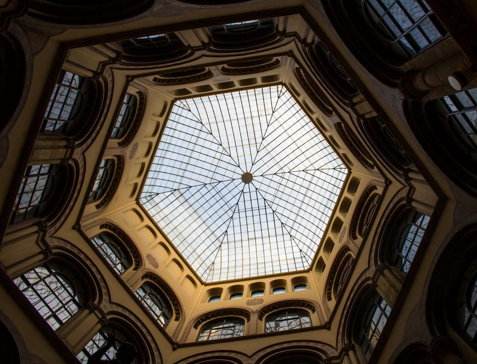 Hexagonal Renaissance Ceiling Glass Ceiling in Hexagonal Tower · Free Stock Photo