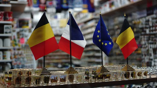 Free stock photo of belgian flag, european union flag, french flag Stock Photo