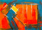Orange, Yellow, And Blue Abstract Painting