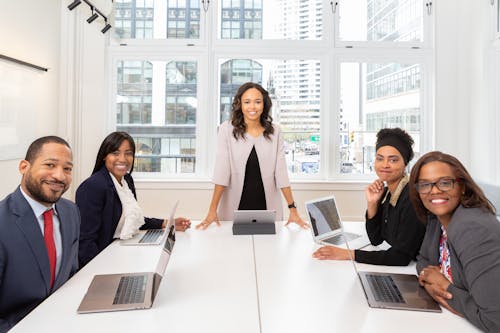 Free Group Of People on a Meeting Stock Photo