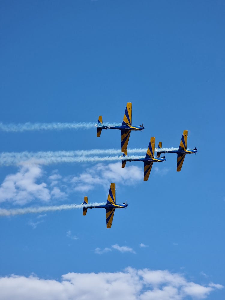 Four Airplanes During Airshow