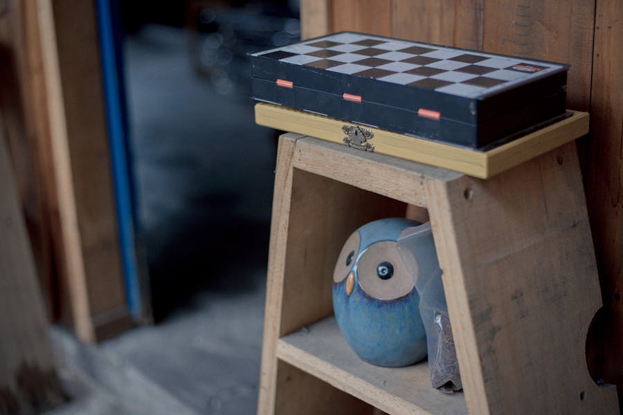 Checkers board and pieces