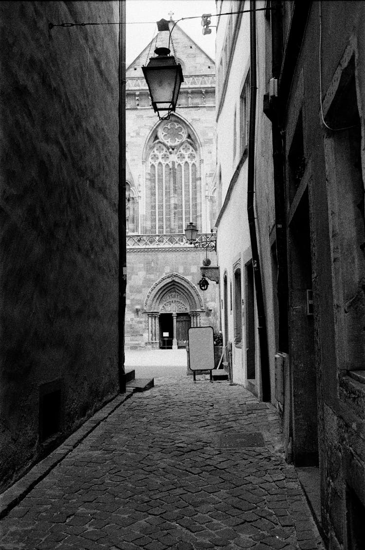 Empty Cobblestone Alley