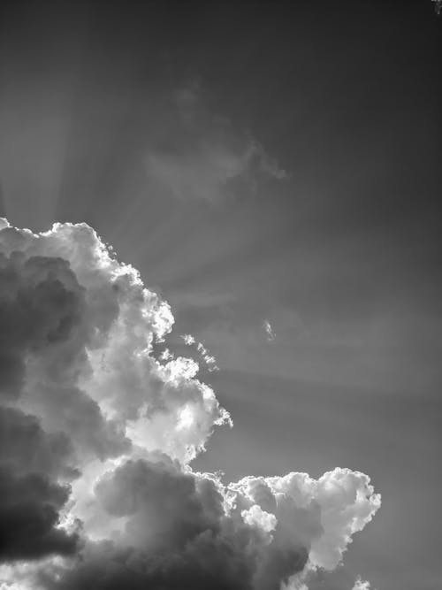 Grayscale Photo of the Sky 