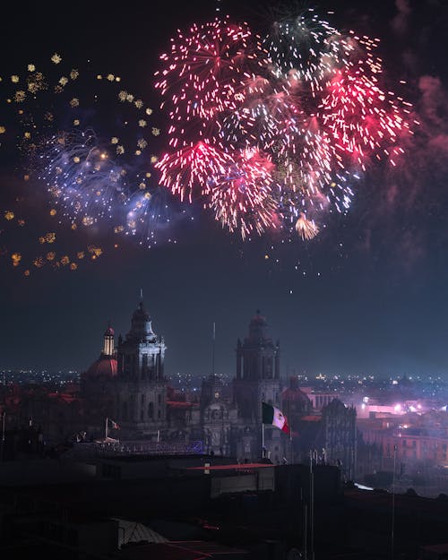 Firework Display Over Mexico City 