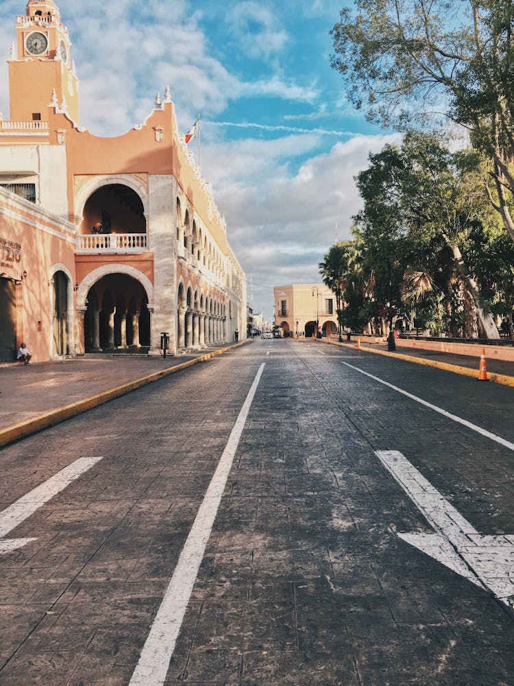 City Street Near Old Historical Building