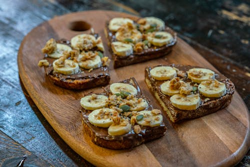 Free Homemade Bread Toasts on Board Stock Photo