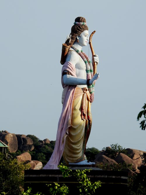 Statue of God under Clear Sky