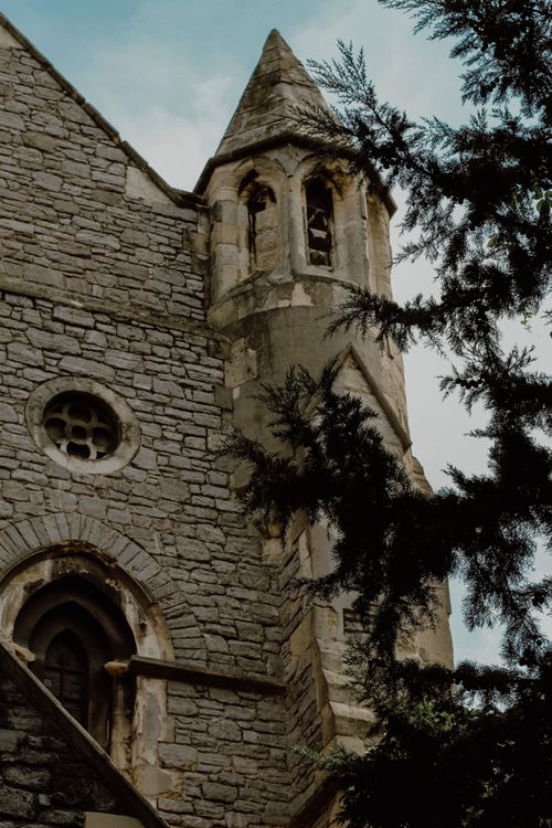 Free Gothic Revival architecture detail of a historical church in Istanbul, Turkey. Stock Photo