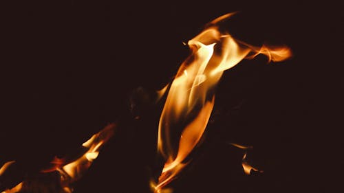 Flames in Black Background