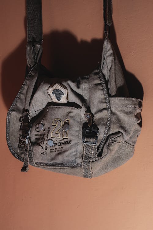 Gray Bag in Close up Shot