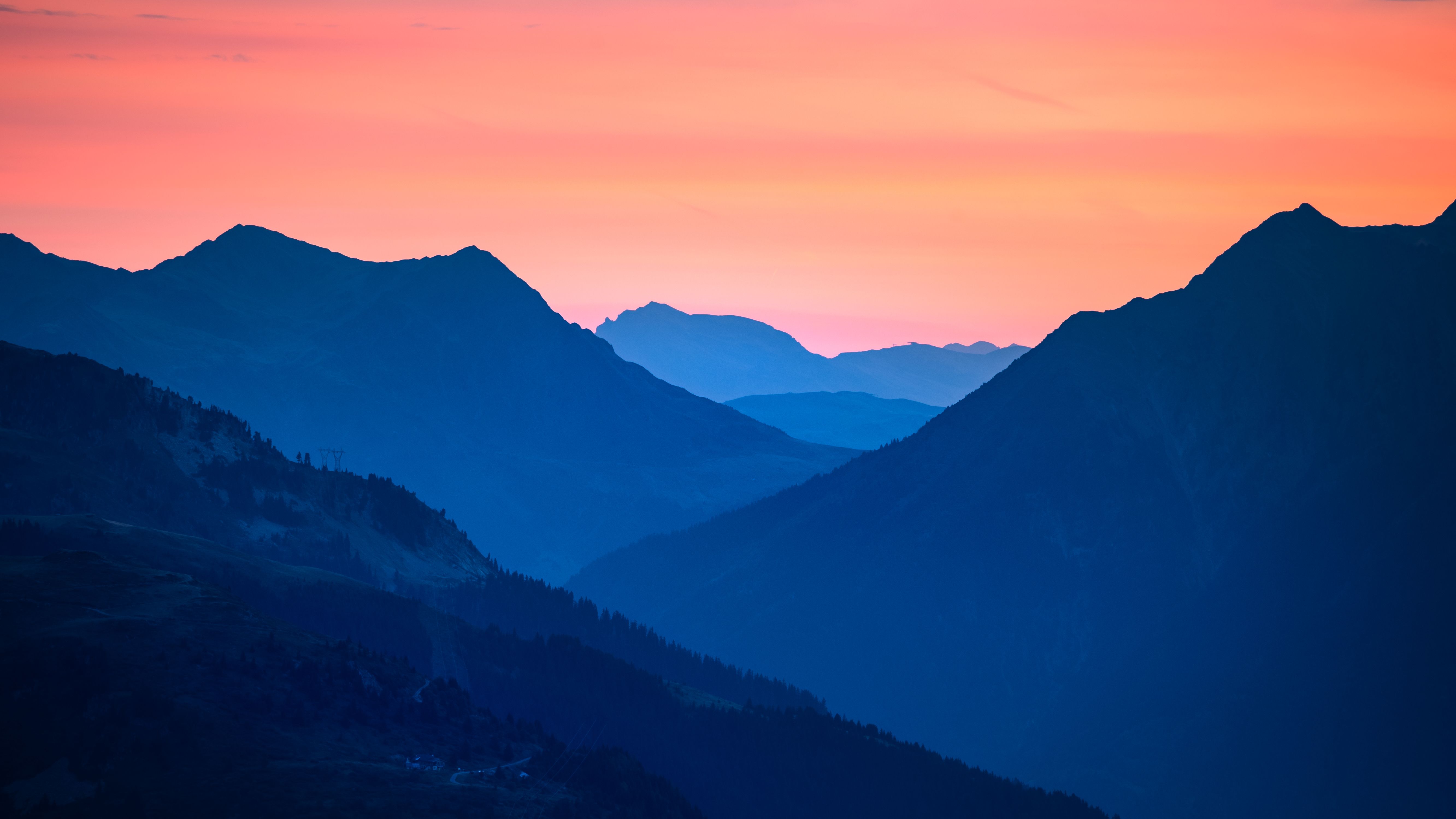 Silhouette of Mountains During Sunset · Free Stock Photo