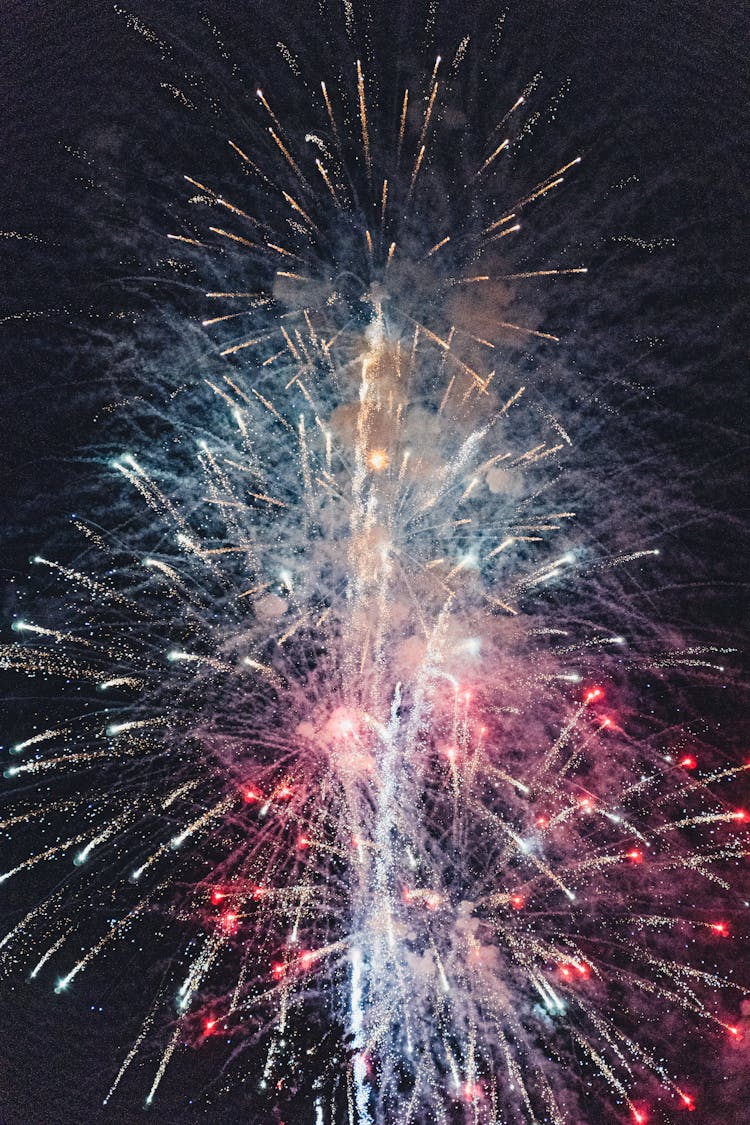 Colorful Fireworks At Night