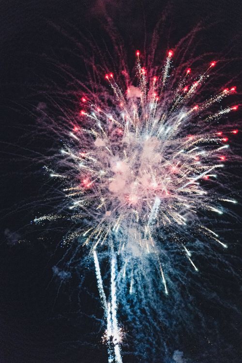 Free Colorful fireworks burst in the night sky, celebrating with vibrant colors and dazzling effects. Stock Photo