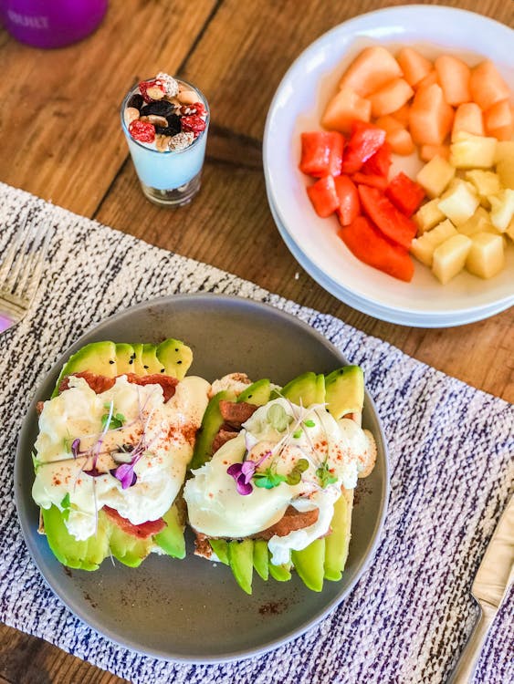 Free A Flatlay of a Healthy Breakfast Stock Photo