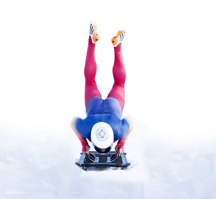 Athlete Performing Skeleton Winter Sport 