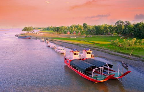 Kostenloses Stock Foto zu boote, dockt, drohne erschossen