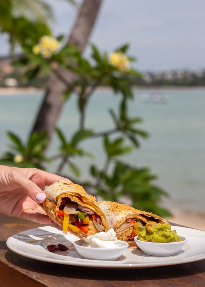 Burrito with guacamole