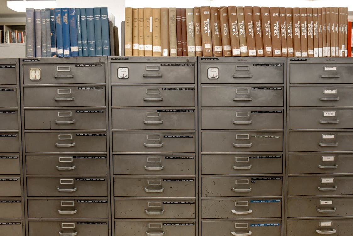 organized physical copies of documents