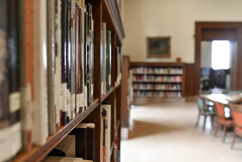 Fotografia Di Messa A Fuoco Selettiva Di Scaffale Con Libri