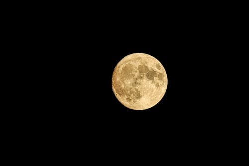 Full Moon in Dark Night Sky