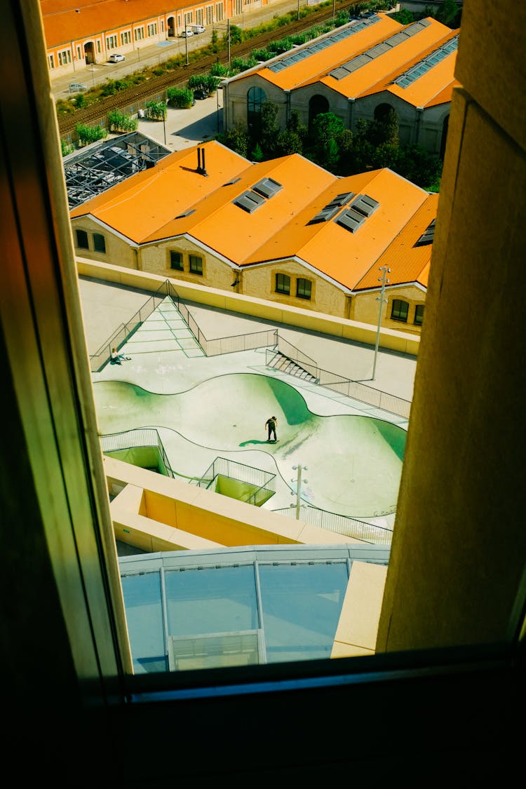 View On Industrial Buildings Roofs