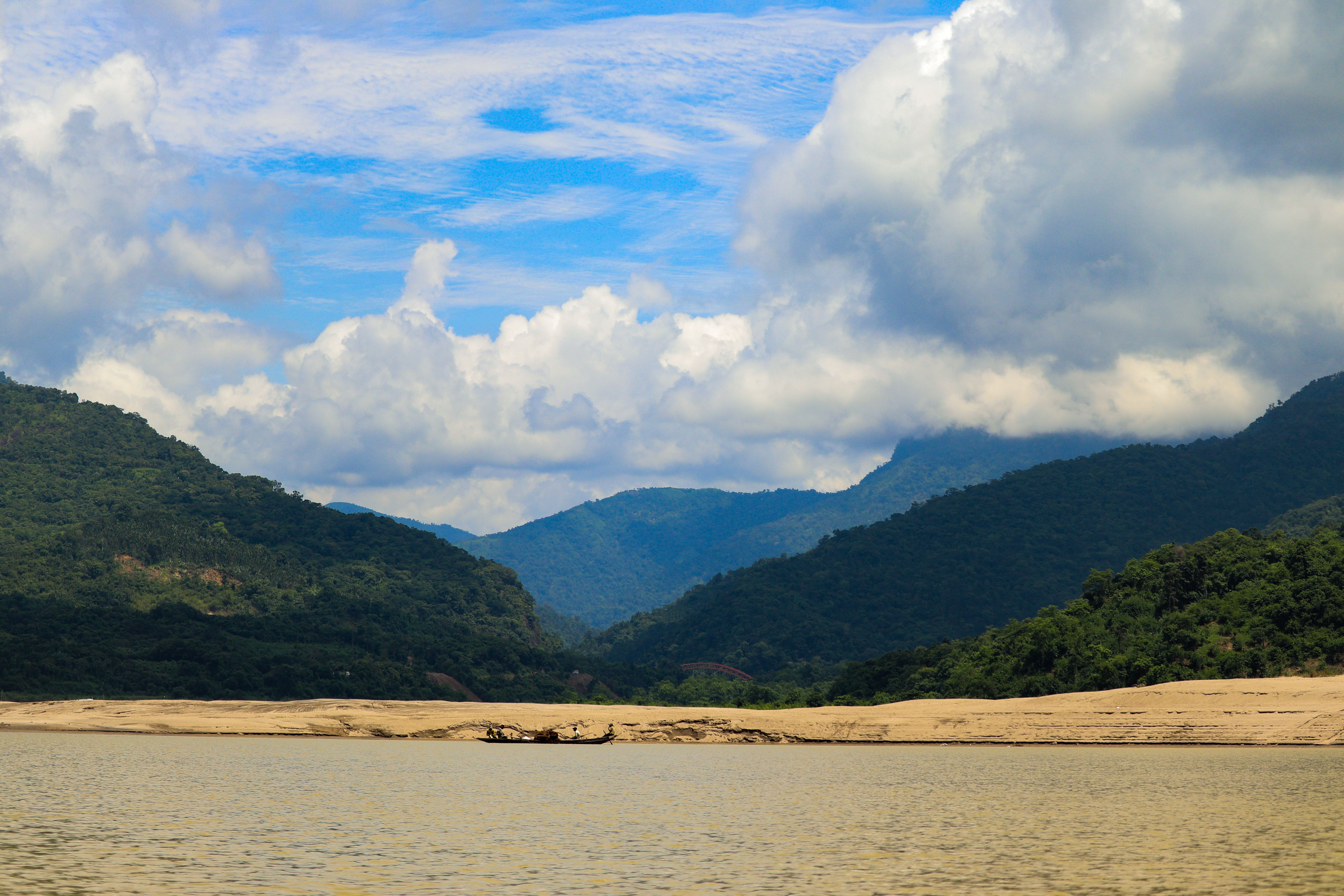 White clouds above the green mountains, Central African Republic