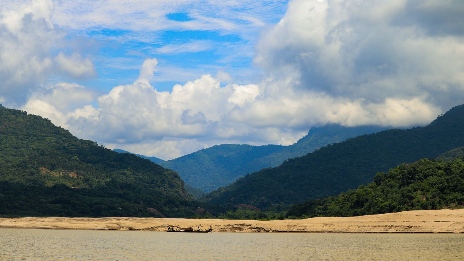 White clouds above the green mountains, Central African Republic