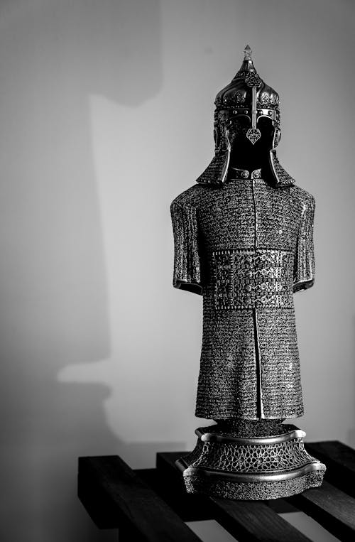 Free Silver Ottoman Warrior Armor Ornament on Table Stock Photo